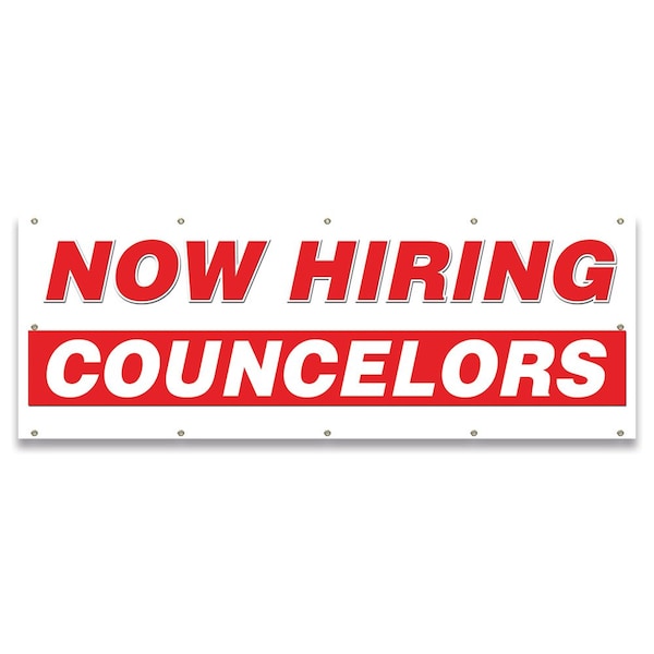 Signmission Now Hiring Counselors Banner Apply Inside Accepting Application Single Sided B-120-30223 - main